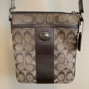 Coach Crossbody purse in Gray and Silver